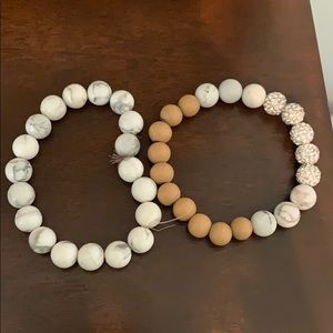 Marble mixed bead bracelets